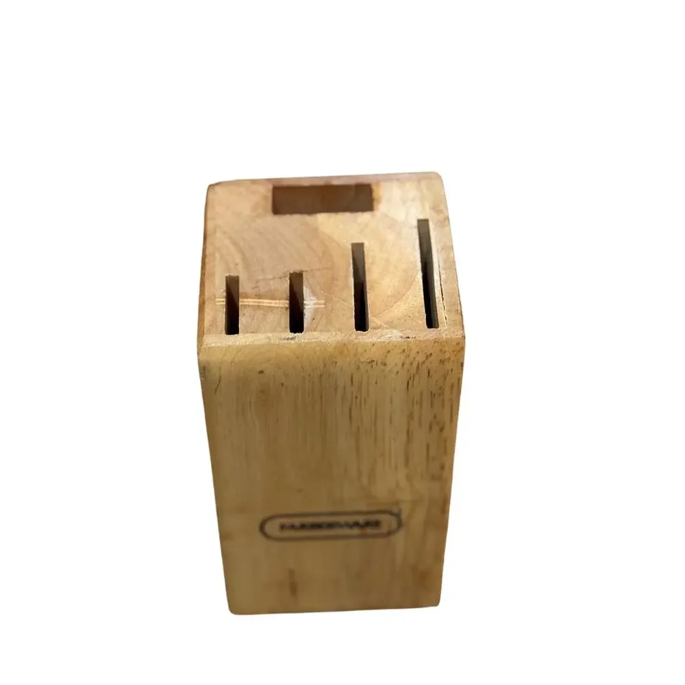 Cutlery Block 5 Slot Farberware Knife Block Oak 5.25